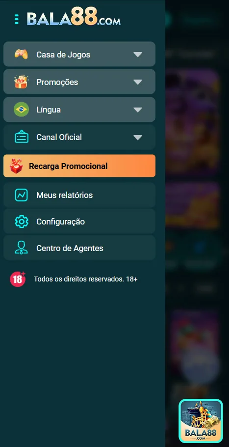 Usuário jogando no aplicativo Bala88 pelo celular