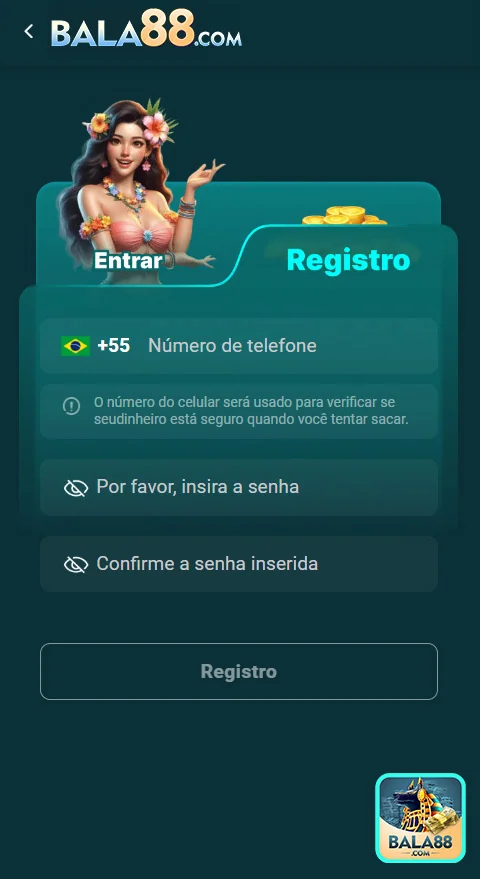 Usuário jogando jogos móveis na Bala88.com